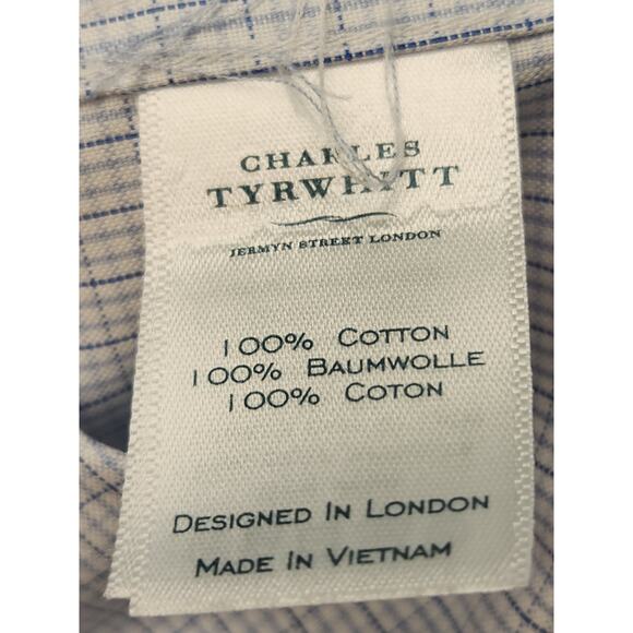 CHARLES‎ TYRWHITT Classic Fit Men's Shirt Long Sleeve Button-up Size 17.5/35" - Picture 3 of 9